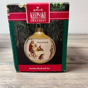 Hallmark Vintage 1991 Christmas Ornament "Santa & His‎ Helpers" Norman Rockwell